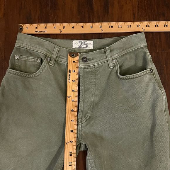 FREE PEOPLE WE THE FREE Maggie Mid Rise Straight Leg Jeans in Sage Green - Picture 11 of 12